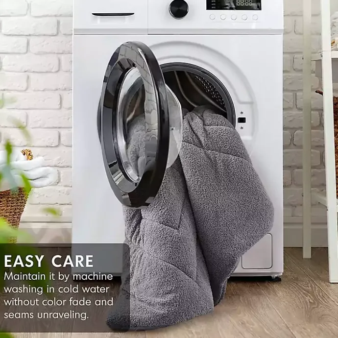 Hot Kirklands Home Quilted Teddy 3-pc. Full/Queen Comforter Set Gray