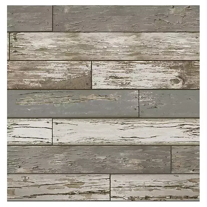 Discount Kirklands Home Gray Reclaimed Wood Peel & Stick Wallpaper