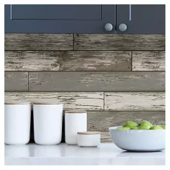 Discount Kirklands Home Gray Reclaimed Wood Peel & Stick Wallpaper