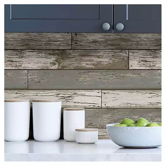Discount Kirklands Home Gray Reclaimed Wood Peel & Stick Wallpaper