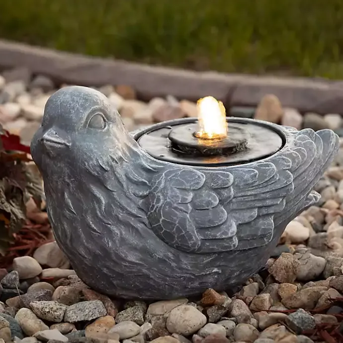 Sale Kirklands Home Resin Bird Outdoor Fountain Gray