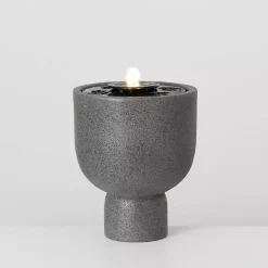 Best Kirklands Home Resin Pedestal Outdoor Fountain, 13 in. Gray