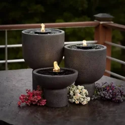 Best Kirklands Home Resin Pedestal Outdoor Fountain, 13 in. Gray