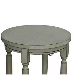 Online Kirklands Home Round Charging Accent Table Gray