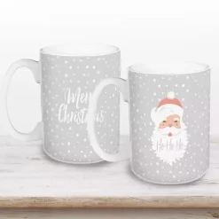 Sale Kirklands Home Gray Santa Mugs, Set of 2