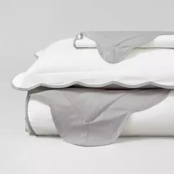 Discount Kirklands Home Gray Scallop Edge 3-pc. Full/Queen Duvet Cover Set