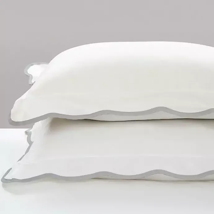 Kirklands Home Gray Scalloped Edge 3-pc. Full/Queen Comforter Set