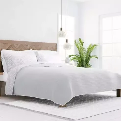 Hot Kirklands Home Gray Scalloped Reversible 2-pc. Twin Quilt Set