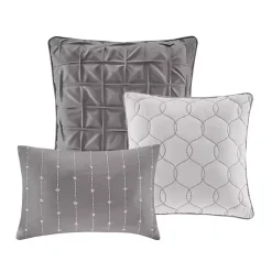 Sale Kirklands Home Gray Seersucker 7-pc. King Comforter Set