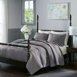 Online Kirklands Home Serene Quilted 3-pc. King Coverlet Set Gray