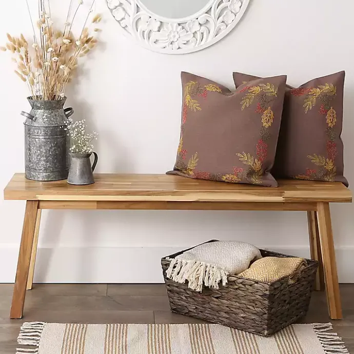 Online Kirklands Home Gray Shimmer Leaves 2-pc. Harvest Pillow Cover Set