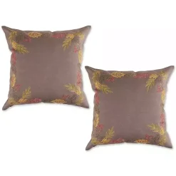 Online Kirklands Home Gray Shimmer Leaves 2-pc. Harvest Pillow Cover Set