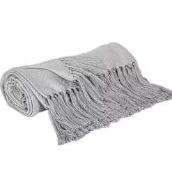 Best Kirklands Home Simple Chevron Tassel Throw Gray