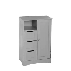 Kirklands Home Single Door 3-Drawer Cabinet Gray