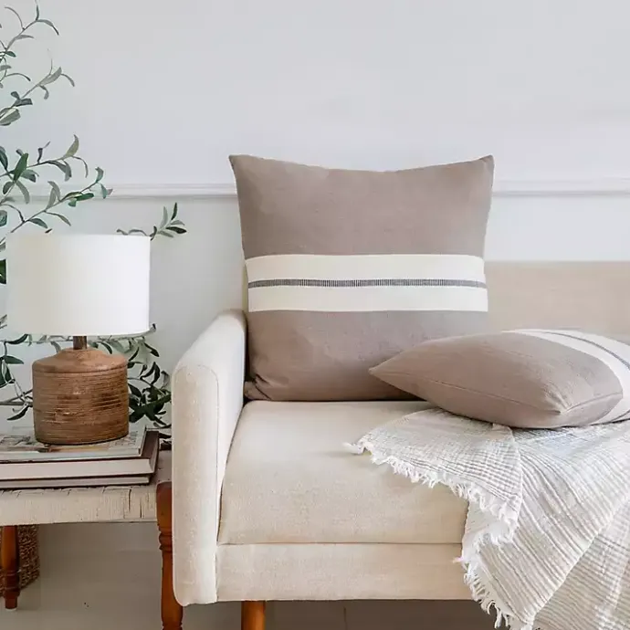 Online Kirklands Home Single Stripe Pillow Gray