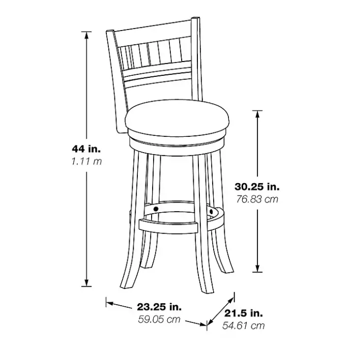 Outlet Kirklands Home Slatted Back Upholstered Swivel Bar Stool Gray