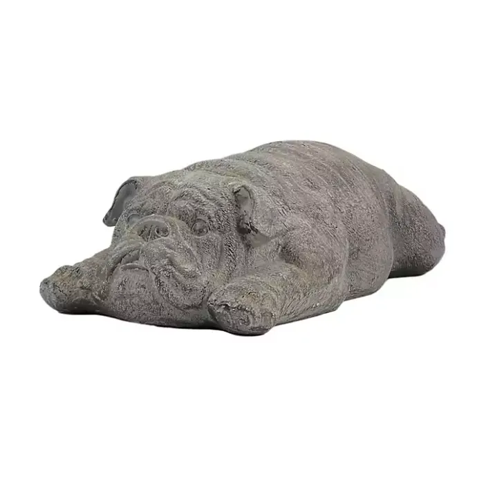 Clearance Kirklands Home Sleeping Bulldog Outdoor Statue Gray
