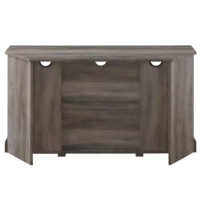Outlet Kirklands Home Sliding Barn Doors Corner TV Stand Gray