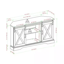 Outlet Kirklands Home Sliding Barn Doors Corner TV Stand Gray