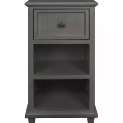New Kirklands Home Slim Wooden 2-Shelf Side Table Gray