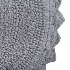 Kirklands Home Small Crochet Oval Bath Mat Gray