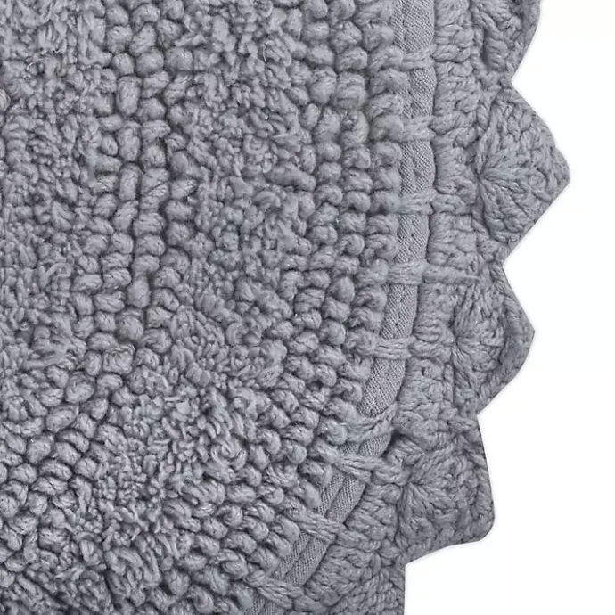 Kirklands Home Small Crochet Oval Bath Mat Gray