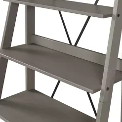 Sale Kirklands Home Gray Solid Wood Ladder Bookshelf