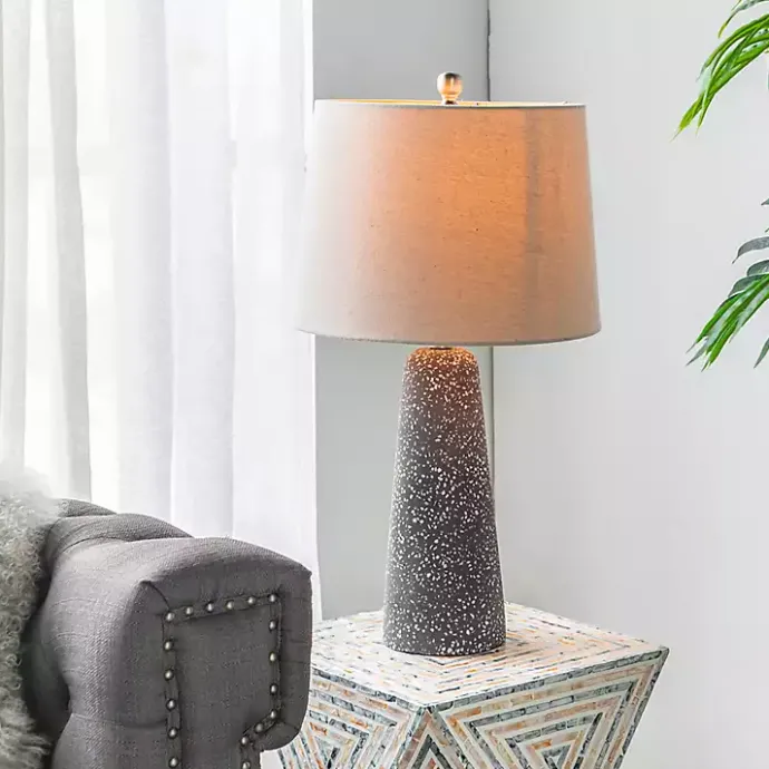 Sale Kirklands Home Gray Speckled Stone Table Lamp Tan