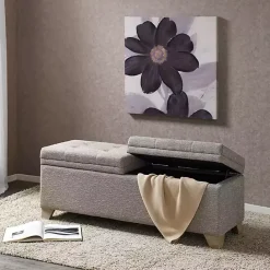 New Kirklands Home Split Seat Jackson Storage Bench Gray