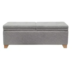 New Kirklands Home Split Seat Jackson Storage Bench Gray