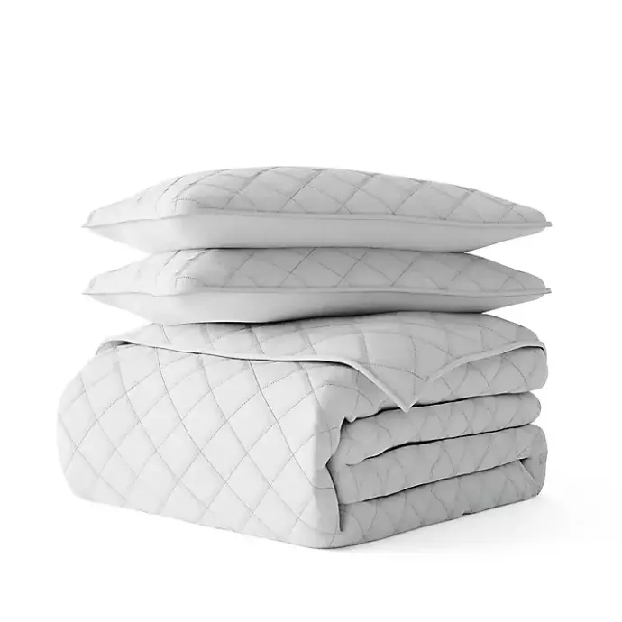 Outlet Kirklands Home Stitched Diamond 2-pc. Twin Quilt Set Gray