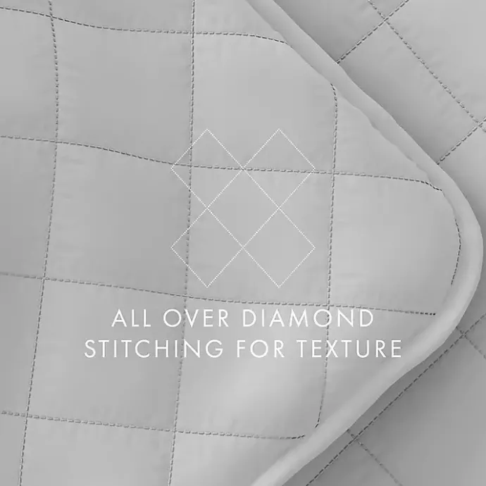 Outlet Kirklands Home Stitched Diamond 2-pc. Twin Quilt Set Gray