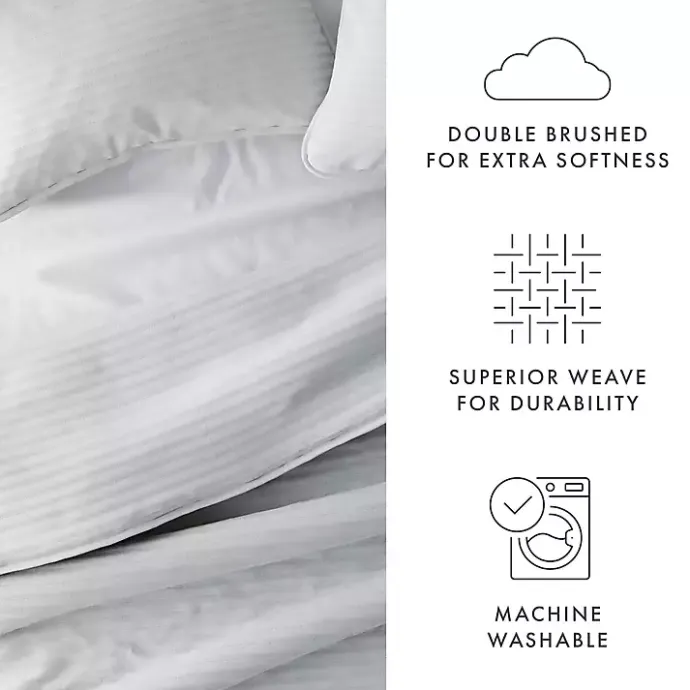 Kirklands Home Stitched Stripes 3-pc. King Quilt Set Gray