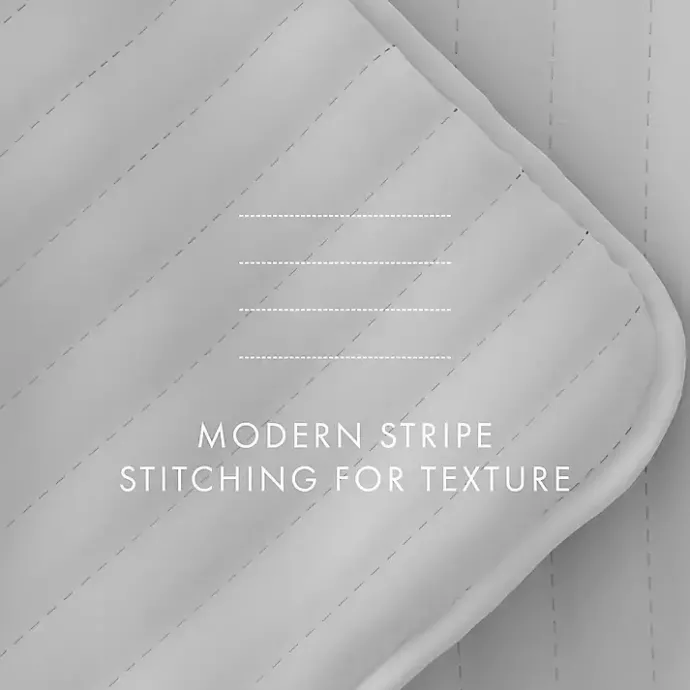 Kirklands Home Stitched Stripes 3-pc. King Quilt Set Gray