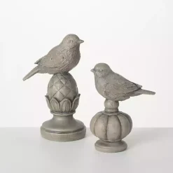 Sale Kirklands Home Stone Bird Finial Figurines, Set of 2 Gray
