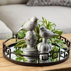 Sale Kirklands Home Stone Bird Finial Figurines, Set of 2 Gray