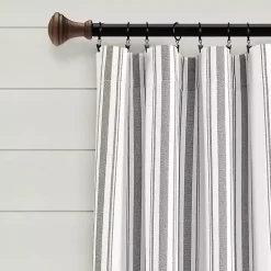 Outlet Kirklands Home Stripe Farmhouse Curtain Panel Set, 95 in. Gray