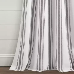 Outlet Kirklands Home Stripe Farmhouse Curtain Panel Set, 95 in. Gray