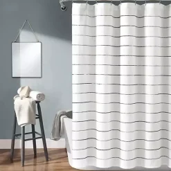 New Kirklands Home Stripe Ombre Shower Curtain Gray