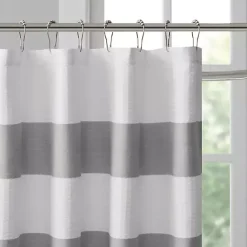 Best Kirklands Home Stripe Waffle Weave Shower Curtain Gray