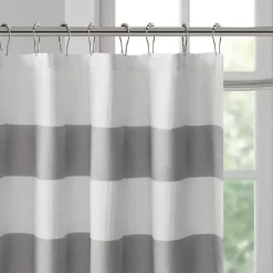 Best Kirklands Home Stripe Waffle Weave Shower Curtain Gray