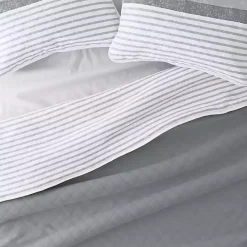 Discount Kirklands Home Gray Striped Reversible 2-pc. Twin Quilt Set