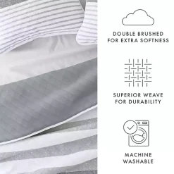 Discount Kirklands Home Gray Striped Reversible 2-pc. Twin Quilt Set