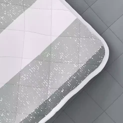 Hot Kirklands Home Gray Striped Reversible 3-pc. Queen Quilt Set