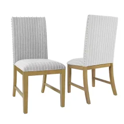 Discount Kirklands Home Stripes Nailhead Dining Chairs, Set of 2 Gray