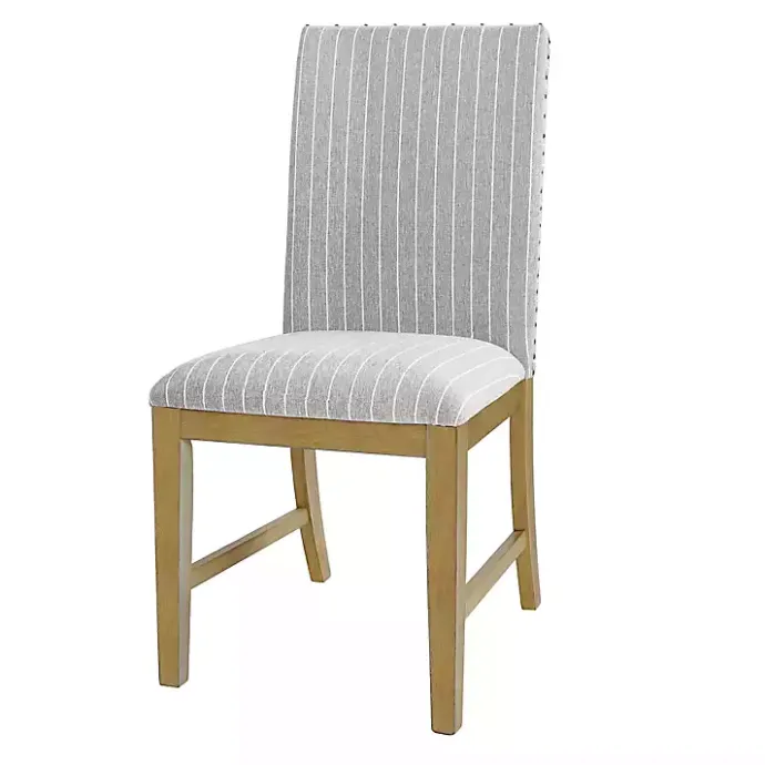 Discount Kirklands Home Stripes Nailhead Dining Chairs, Set of 2 Gray