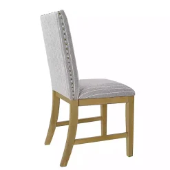 Discount Kirklands Home Stripes Nailhead Dining Chairs, Set of 2 Gray