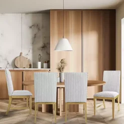 Discount Kirklands Home Stripes Nailhead Dining Chairs, Set of 2 Gray