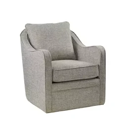 Best Kirklands Home Swivel Upholstered Wide Seat Accent Chair Gray
