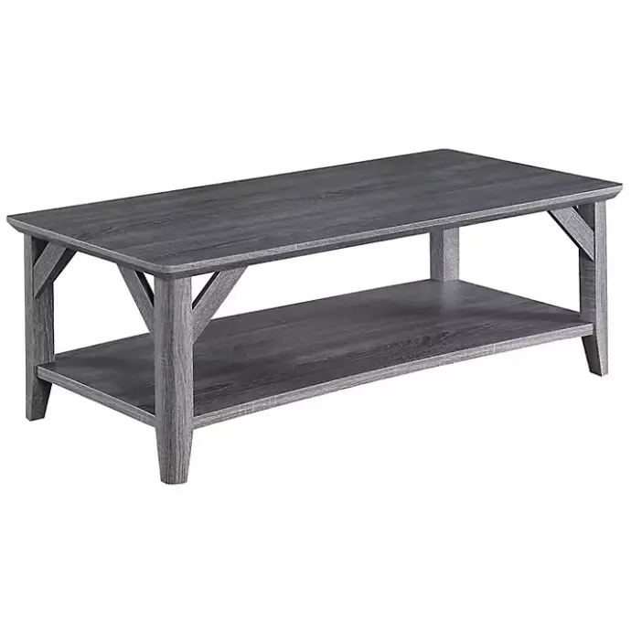 Clearance Kirklands Home Tapered Legs Rustic Coffee Table Gray